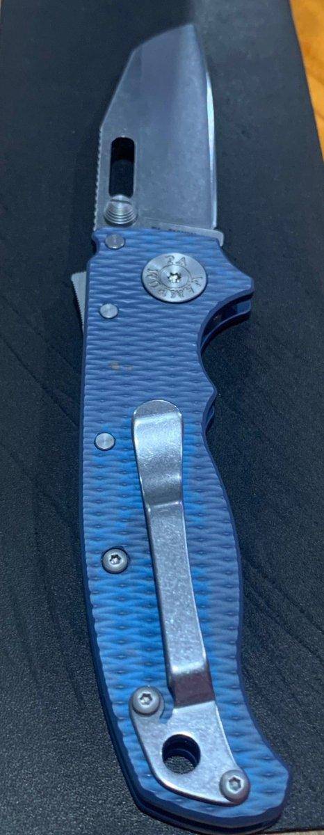 Custom Demko AD20.5 Shark Lock Folding Knife 3" CPM-3V Sheepsfoot Textured Titanium "Neptune"