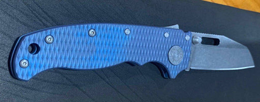 Custom Demko AD20.5 Shark Lock Folding Knife 3" CPM-3V Sheepsfoot Textured Titanium "Neptune"