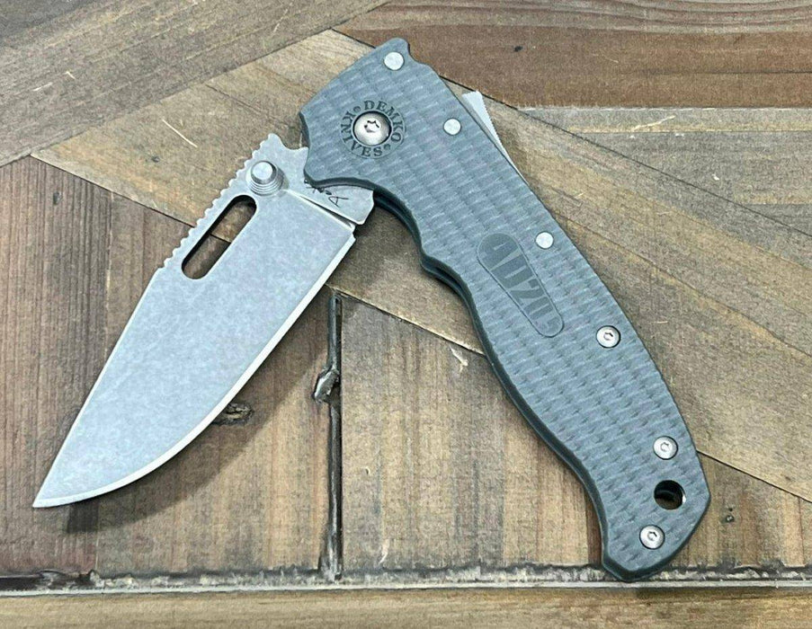 Demko AD 20.5 Shark Lock 20F2102 Grey Folding Knife AUS-10A Clip Point