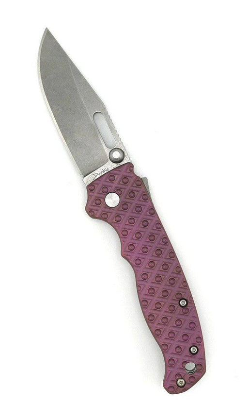 Demko Custom AD20.5 Shark Lock Folding Knife 3" S35VN Clip Point Titanium Pink Handles