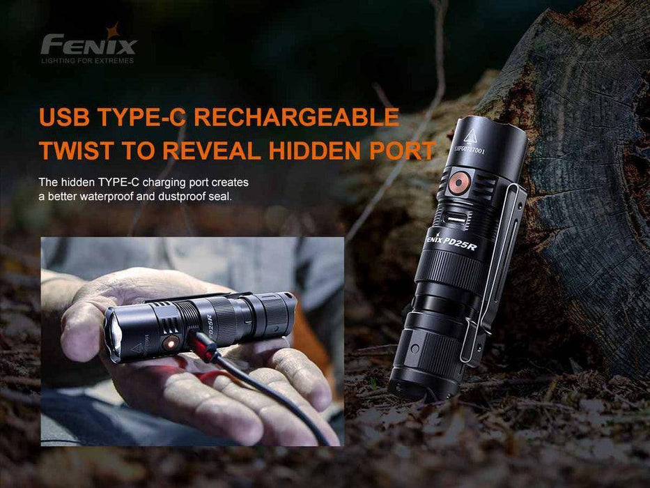 Fenix PD25R Rechargeable EDC Flashlight (USB-C 800 Lumen)