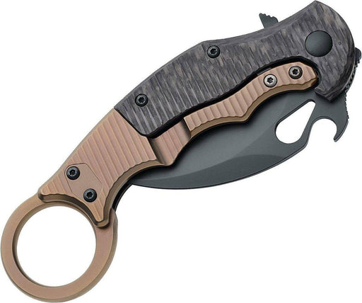 Fox FKMD FX-599TIC 01FX122 Folding Karambit 2.55" ELMAX Carbon Fiber/Titanium Handles