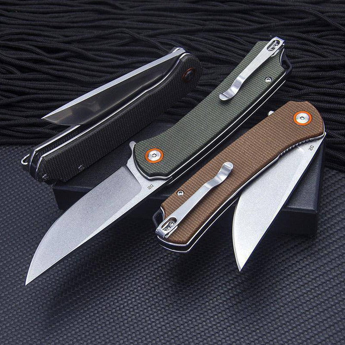 FreeTiger FT956 Flipper Folding Pocket Knife 3.346” D2 Blade Flax Fiber Handle