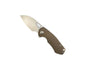 Custom GiantMouse ACE Riv Ti Framelock Brown Titanium Folding Knife