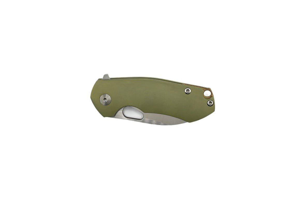 Custom GiantMouse ACE Riv Ti Framelock OD Green Titanium Folding Knife