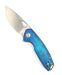 Custom GiantMouse ACE Tribeca Flipper Knife 2.875" MagnaCut Blue Titanium Handles (Italy)