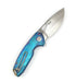 Custom GiantMouse ACE Tribeca Flipper Knife 2.875" MagnaCut Blue Titanium Handles (Italy)