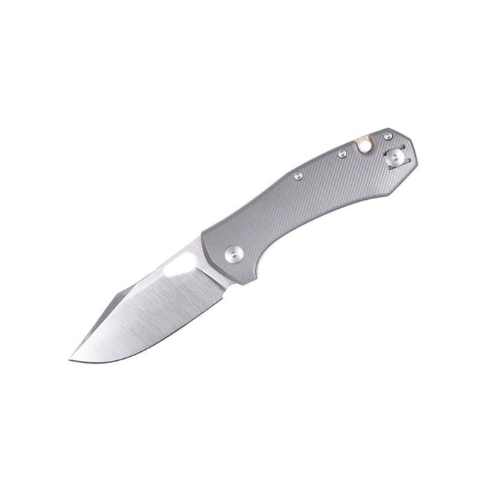 GiantMouse ACE Atelier Folding Knife 2.875" Elmax Satin Titanium Handles (Italy)