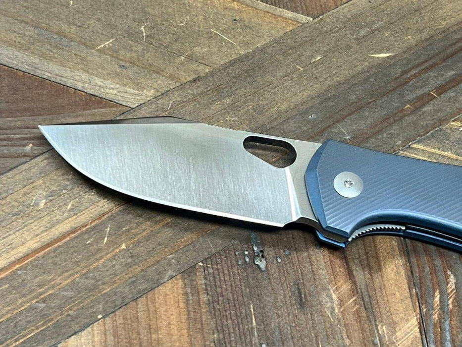 GiantMouse ACE Atelier Semi-Custom Ti Anodized Folding Knife 2.875" Elmax "Midnight Blue"