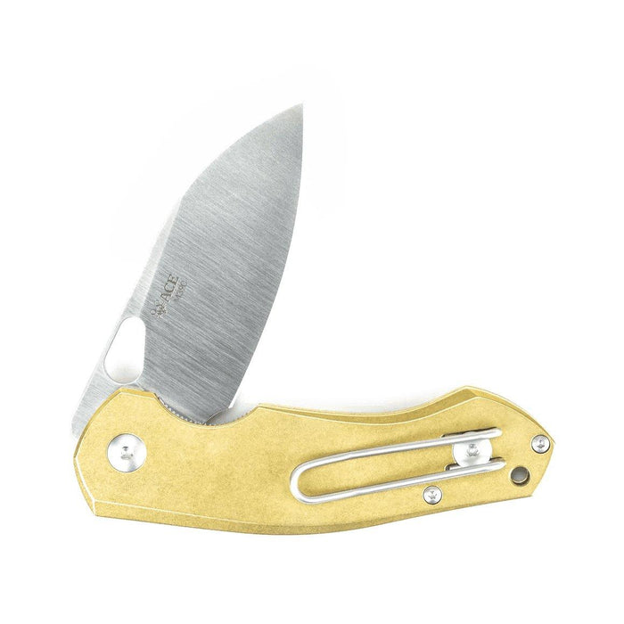 GiantMouse ACE Biblio Brass Folding Knife