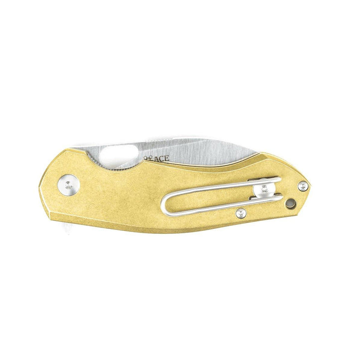 GiantMouse ACE Biblio Brass Folding Knife