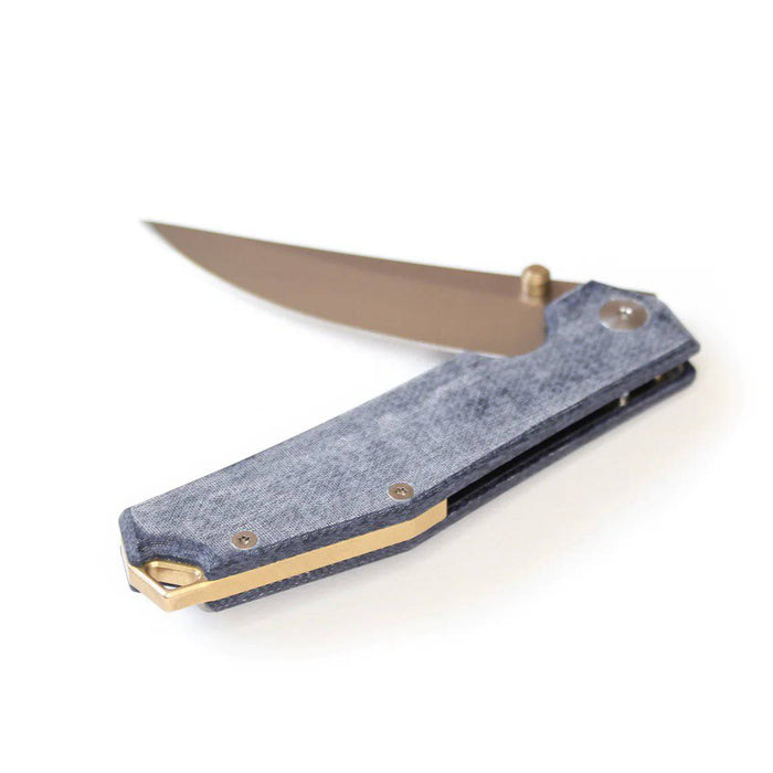 GiantMouse ACE Clyde	Denim Micarta Brass Backspacer Folding Knife