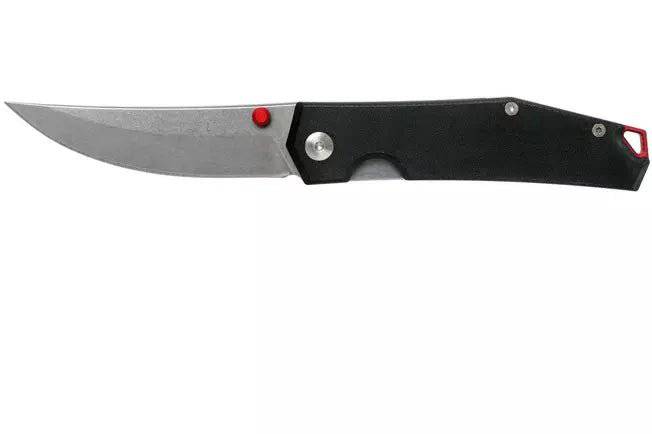 GiantMouse ACE Clyde Folding Knife 3" N690 Satin Blade, Black Aluminum Handles