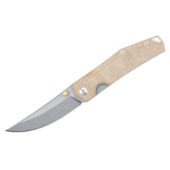 GiantMouse ACE Clyde	Natural Canvas Brass Folding Knife