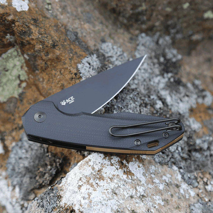 GiantMouse ACE Corta	Black G10 Blackout Folding Knife