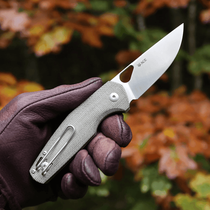 GiantMouse ACE Nimbus V2 Green Canvas Folding Knife