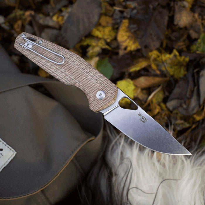 GiantMouse ACE Nimbus V2 Natural Canvas Folding Knife