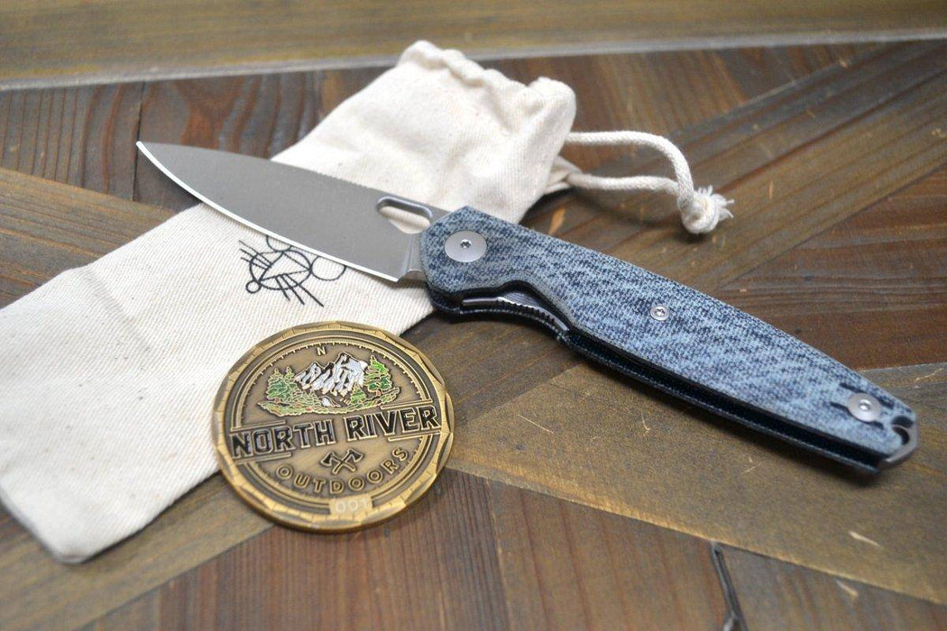 GiantMouse ACE REO Folding Knife 3.325" MagnaCut Stonewashed Drop Point Denim