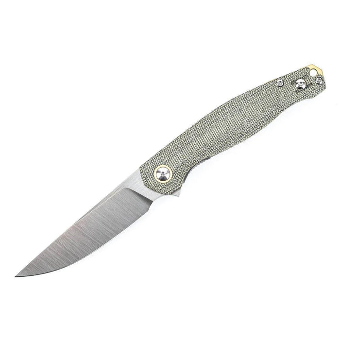 GiantMouse ACE Sonoma V2 Green Canvas Micarta Folding Knife