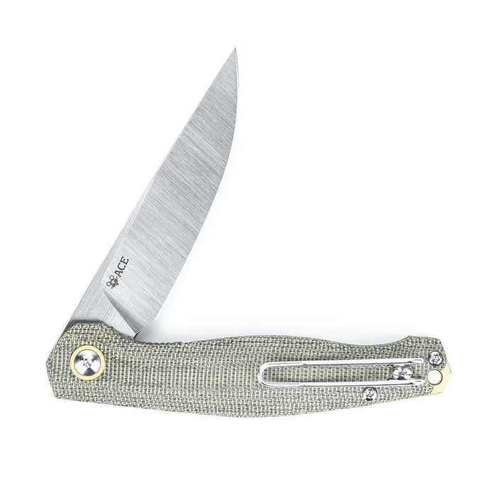 GiantMouse ACE Sonoma V2 Green Canvas Micarta Folding Knife