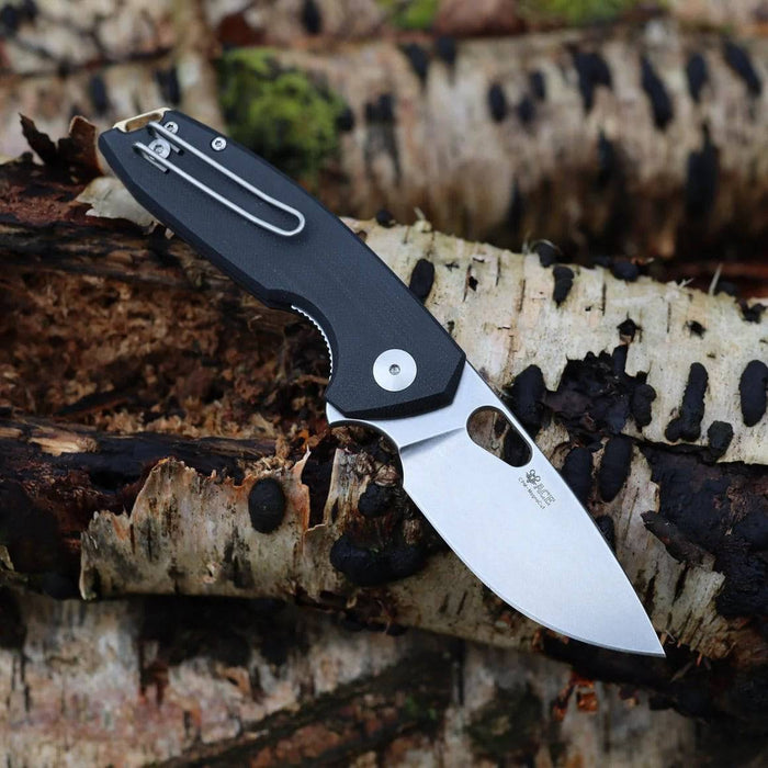 GiantMouse ACE Tribeca Flipper Knife 2.875" MagnaCut Stonewashed Drop Point Black G10 (Italy)