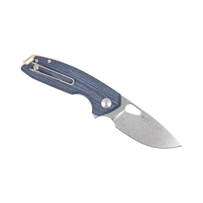 GiantMouse ACE Tribeca Flipper Knife 2.875" MagnaCut Stonewashed Drop Point Denim Blue Micarta (Italy)