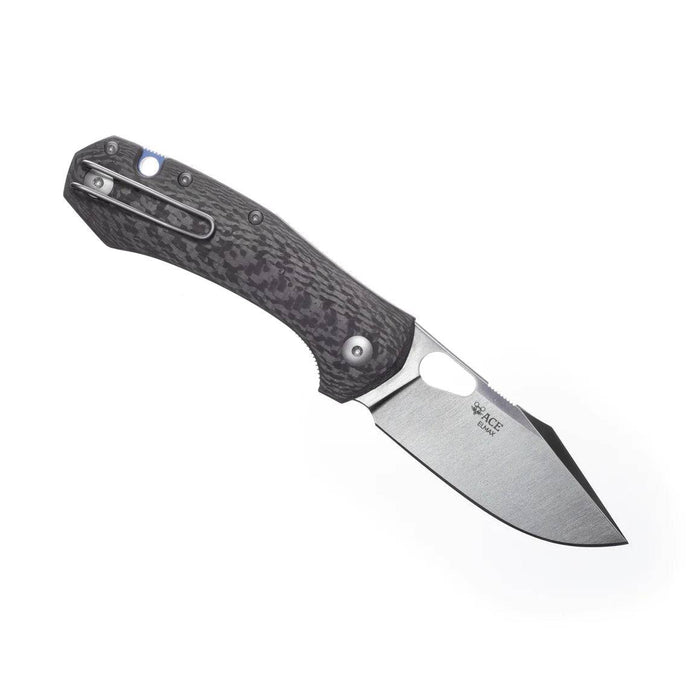 GiantMouse Atelier Folding Knife 2.875" Elmax Satin Blade Carbon Fiber Handles (Italy)