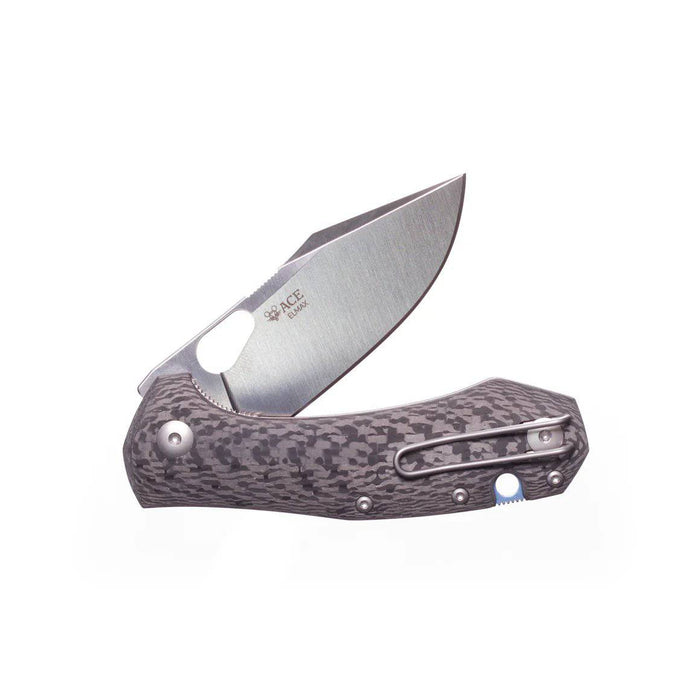 GiantMouse Atelier Folding Knife 2.875" Elmax Satin Blade Carbon Fiber Handles (Italy)