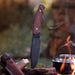 GiantMouse GMF4-RED-PVD GMF4 Fixed Knife 5.65" N690 Black PVD Stonewashed Clip Point Red Canvas Micarta