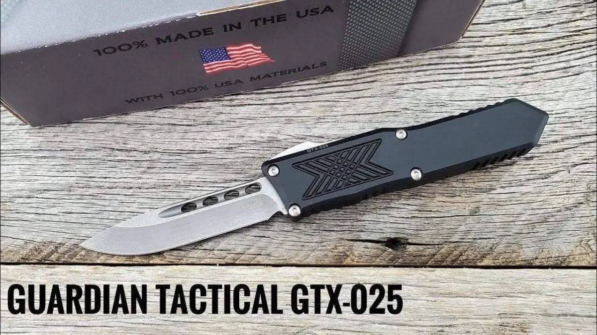 Guardian Tactical GTX-025 OTF Auto Knife (2.5" Stonewash) 12-3511