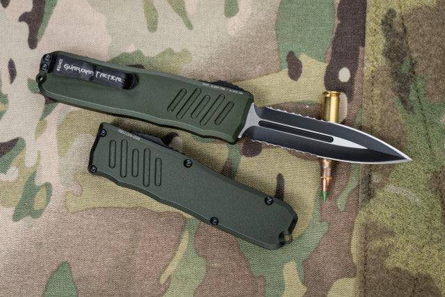 Guardian Tactical Recon-035 98232 Two-tone Elmax D/E Serrated OD OTF Auto Knife