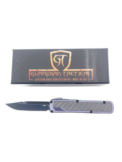 Guardian Tactical Scout CF OTF 142111 Gray Carbon Fiber Inlay Black Tactical S/E Blade