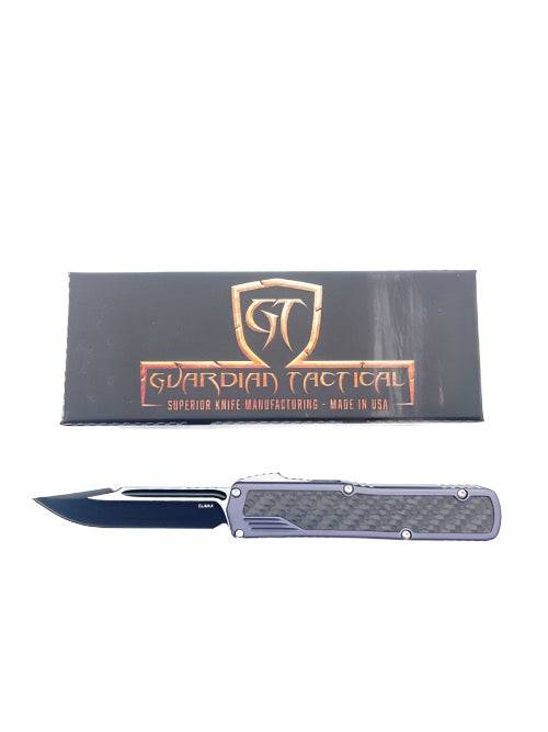 Guardian Tactical Scout CF OTF 142211 Black Carbon Fiber Inlay Two Tone Black S/E Blade