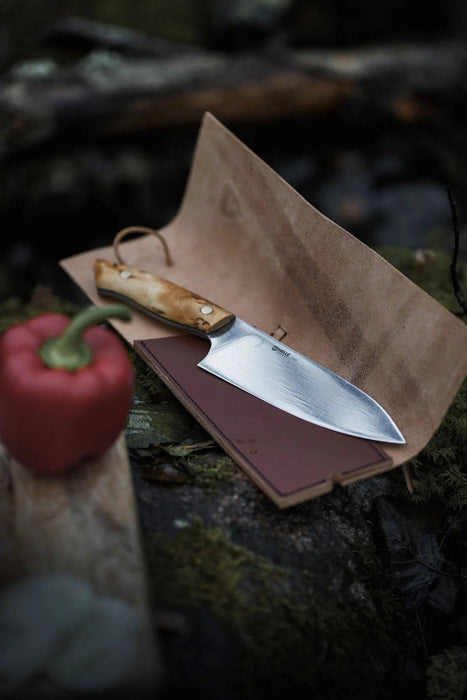 Helle Dele Premium Outdoor Chef Knife Curly Birch (6.30" 12C27)