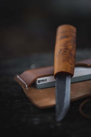 Helle Sharpening Stone S with Leather Holster  (Norway)