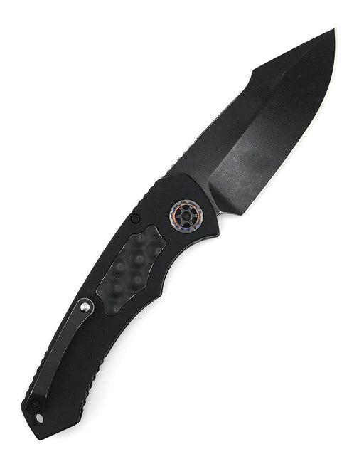 Heretic Auto Pariah H048-8A Battleworn Black SE MagnaCut Blade Bubble Inlays Flamed Pivot Collars