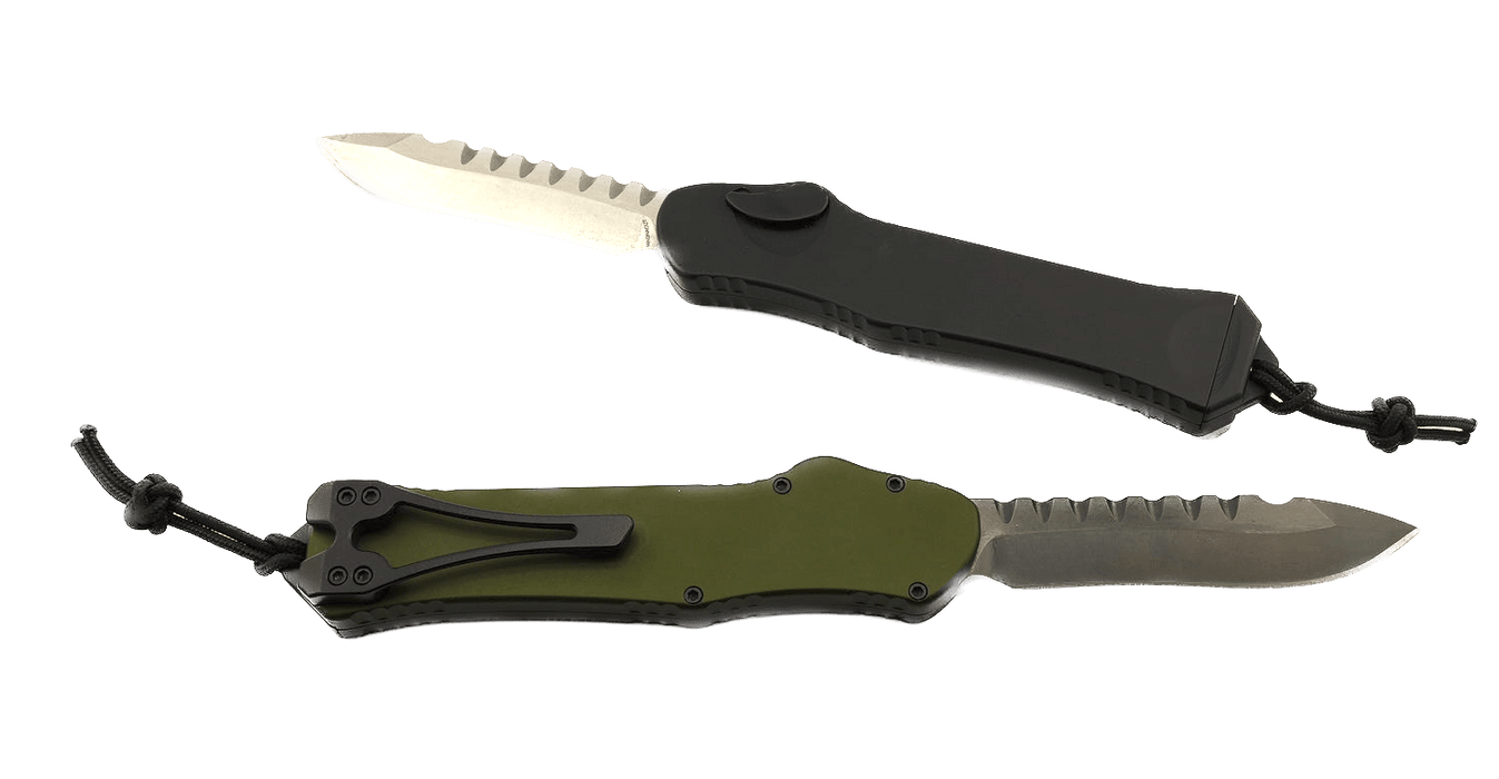 Heretic Hydra V3 H008-2A Black Aluminum Handle & Stonewash Recurve MagnaCut Knife