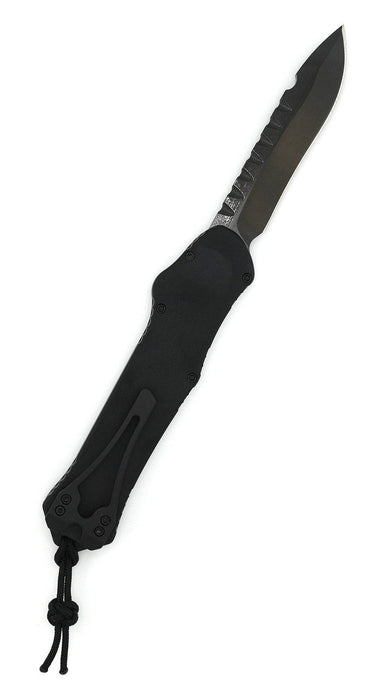 Heretic Hydra V3 H008-6A-T Tactical Black DLC Recurve MagnaCut Blade All Black Tactical Hardware