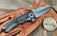 Heretic Knives Custom Wraith Manual T/E DLC Titanium Handle w/ Vegas Forge Wood Grain Damascus Inlay Hand Compound Ground Vegas Forge Wood Grain San Mai Damascus Blade