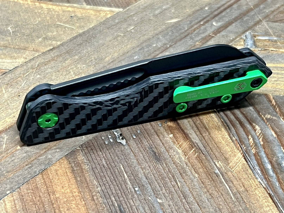 Heretic Knives Jinn Carbon Fiber w/ Toxic Green Hardware & DLC H013-6A-CFTX