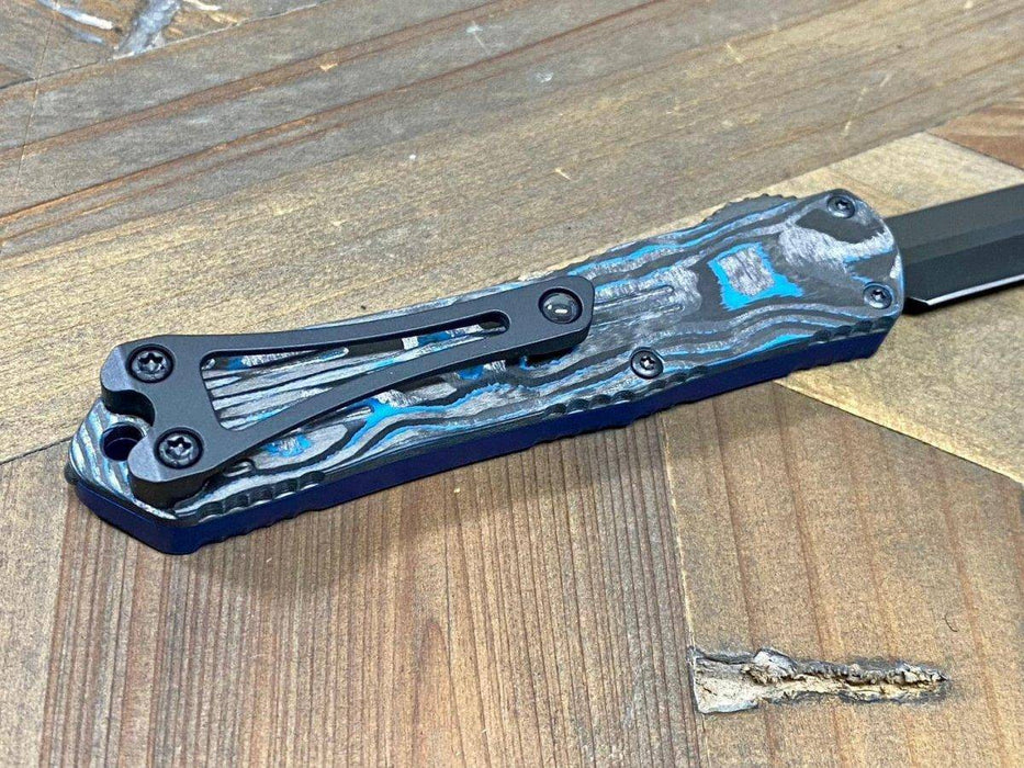 Heretic Knives Manticore S D/E Blue Camo Carbon Blue Handle DLC Blade H024-6A-BLU/CF