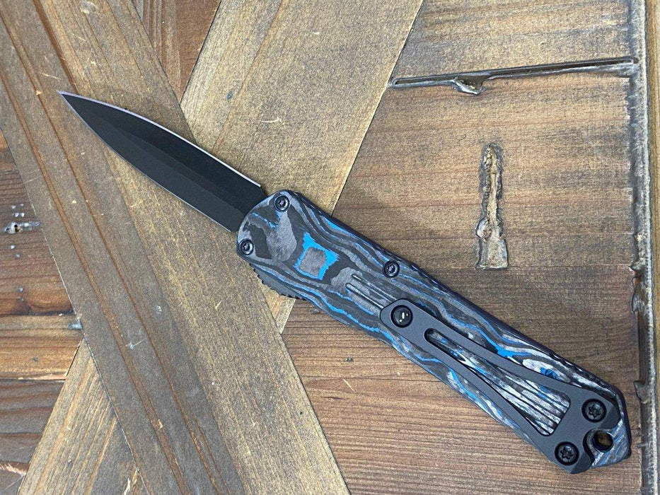 Heretic Knives Manticore S D/E Blue Camo Carbon Blue Handle DLC Blade H024-6A-BLU/CF