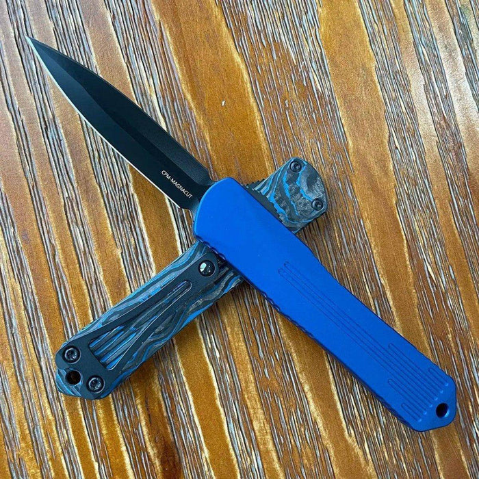 Heretic Knives Manticore S D/E Blue Camo Carbon Blue Handle DLC Blade H024-6A-BLU/CF