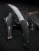 Heretic Knives Roc OTF Auto Knife 3.2" MagnaCut Stonewashed Hawkbill Black Handles