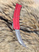 Heretic Roc Hawkbill Auto Knife 3.2" MagnaCut Stonewash Red Handles