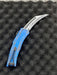 Heretic Roc Hawkbill Auto Knife 3.2" MagnaCut Two Tone Breakthrough Blue Handle