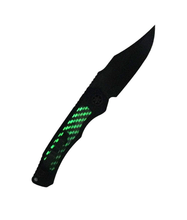 Heretic Wraith Auto DLC Knife Glow Carbon Fiber Inlays Tritium H002-6A-GLO/CF