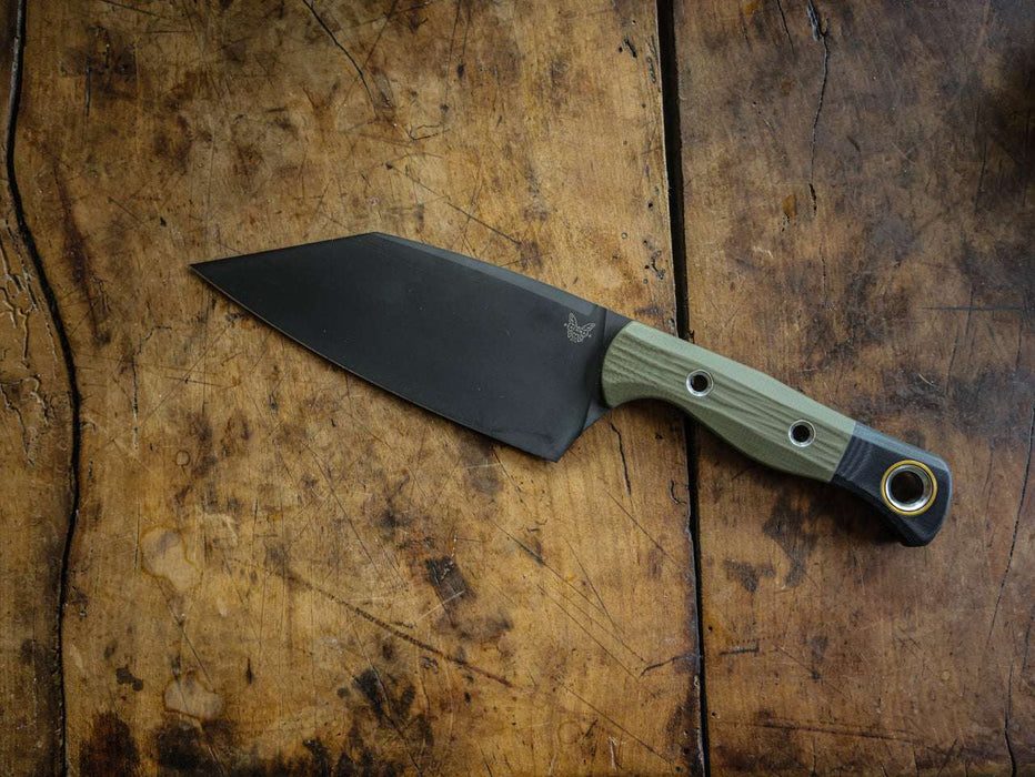 Benchmade Station Fixed Blade 5.82" CPM-154 Black Clip Point Blade OD Green G10 Handles with Black Bolsters - NORTH RIVER OUTDOORS