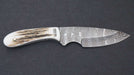 Silver Stag Field Slab Damascus Fixed Blade Knife - NORTH RIVER OUTDOORS