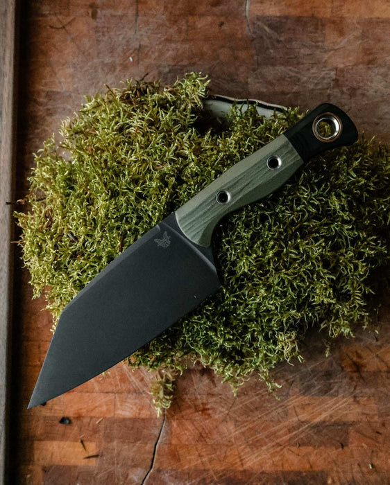 Benchmade Station Fixed Blade 5.82" CPM-154 Black Clip Point Blade OD Green G10 Handles with Black Bolsters - NORTH RIVER OUTDOORS